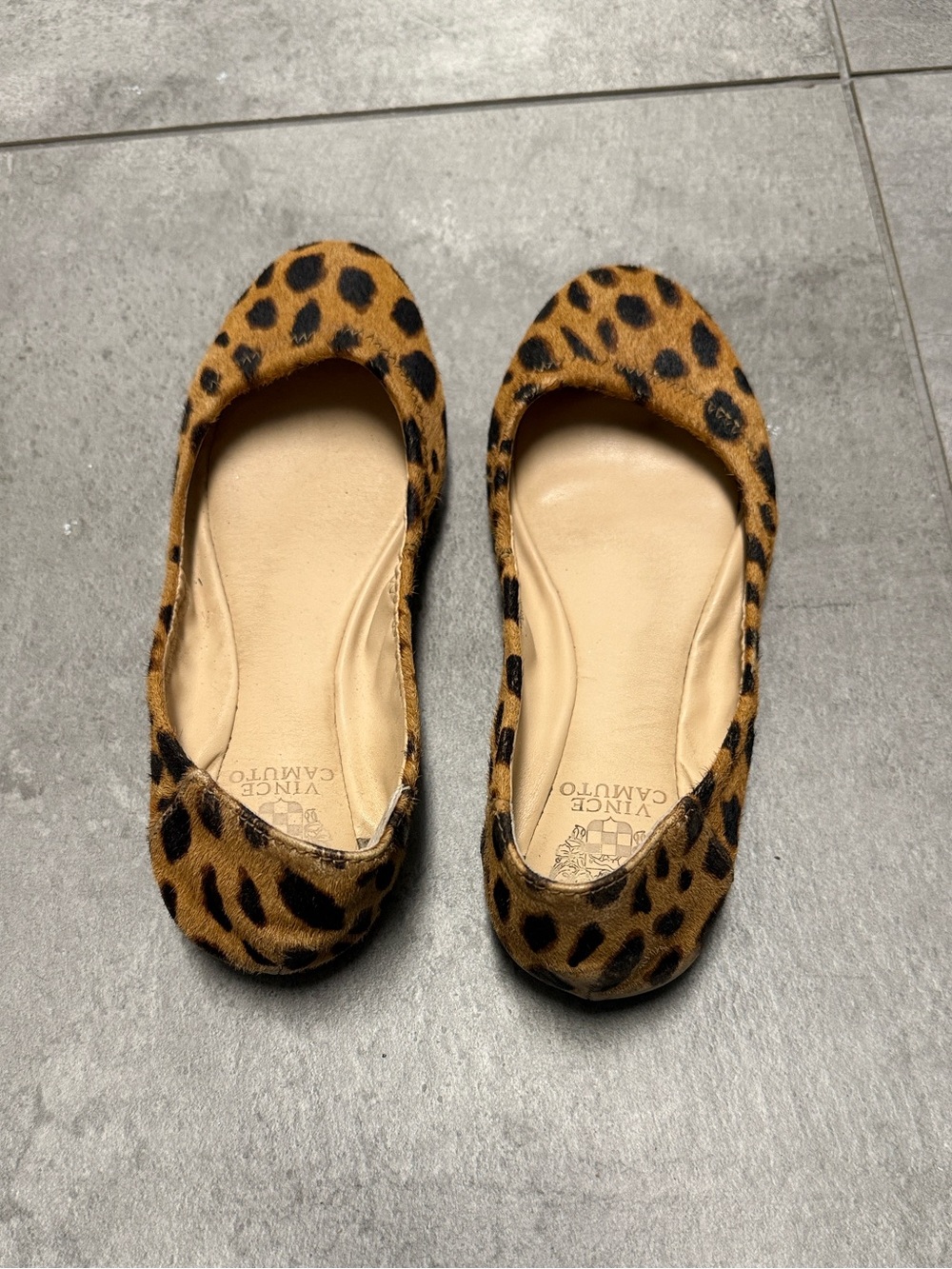 Vince Camuto Leopard-Print Slip-On Ballet Flats in Brown and Black